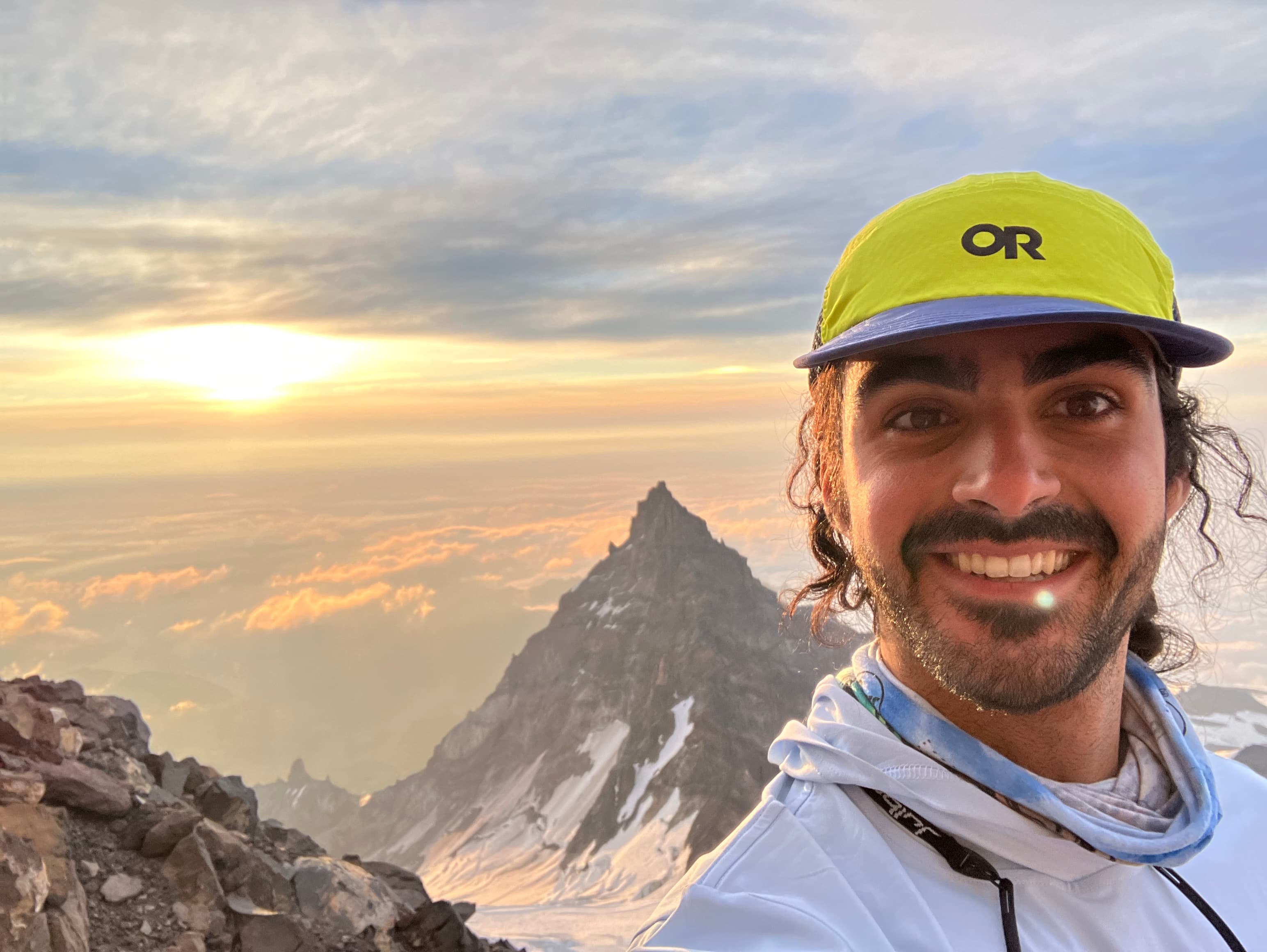 Selfie on Rainier at sunrise
